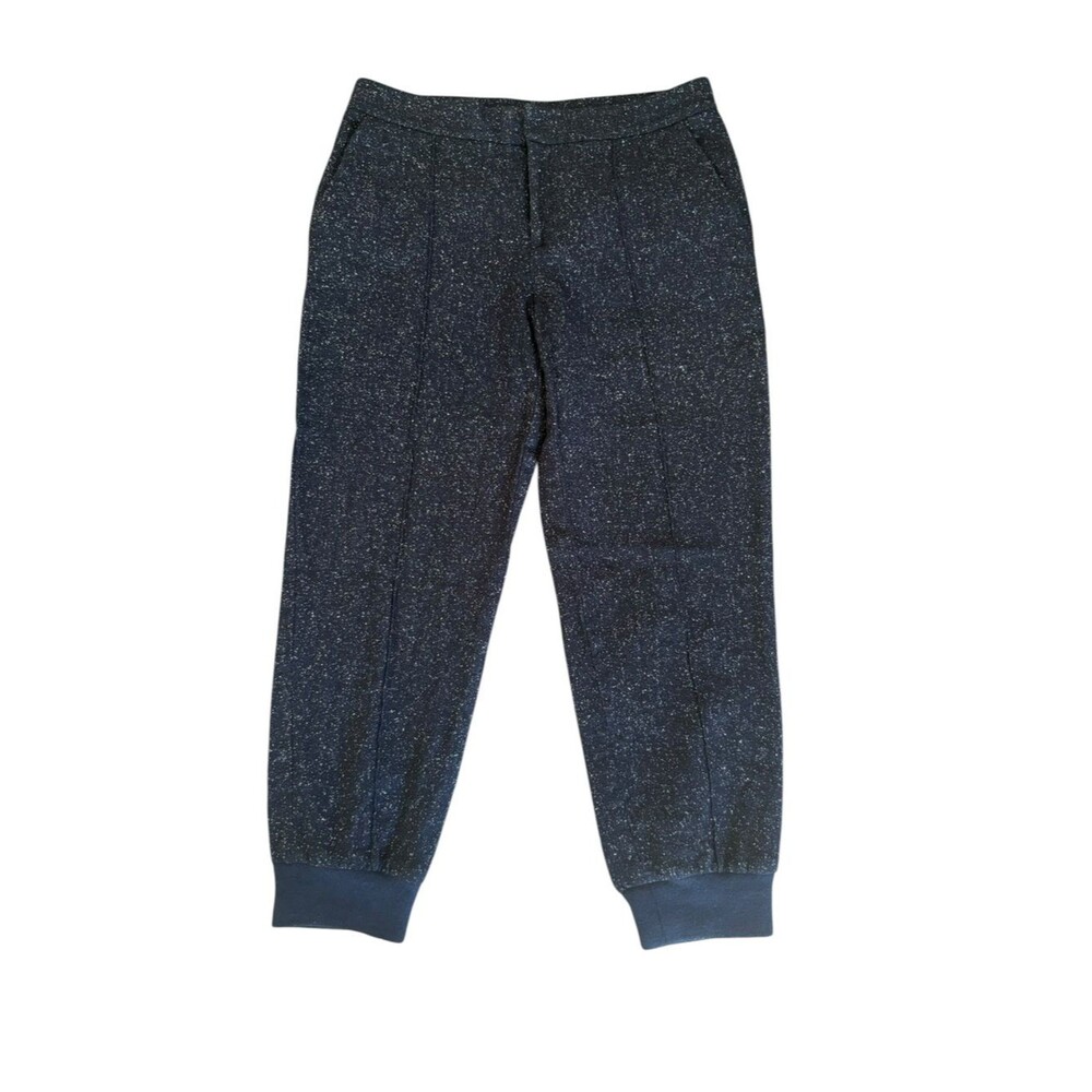 Club Monaco Twill Wool Silk Cropped Jogger Pants Womens Size 2 Navy Blue